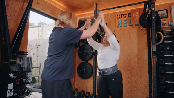 High five in private gym