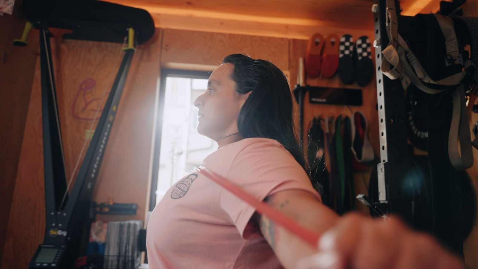 Woman strength training at The Strength Shed