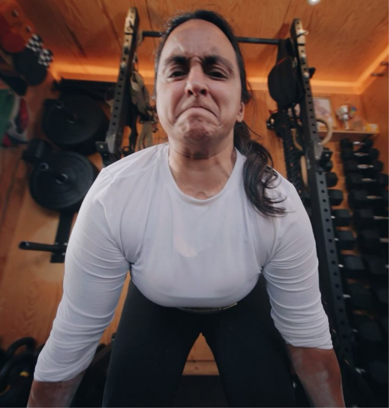 Woman strength training
